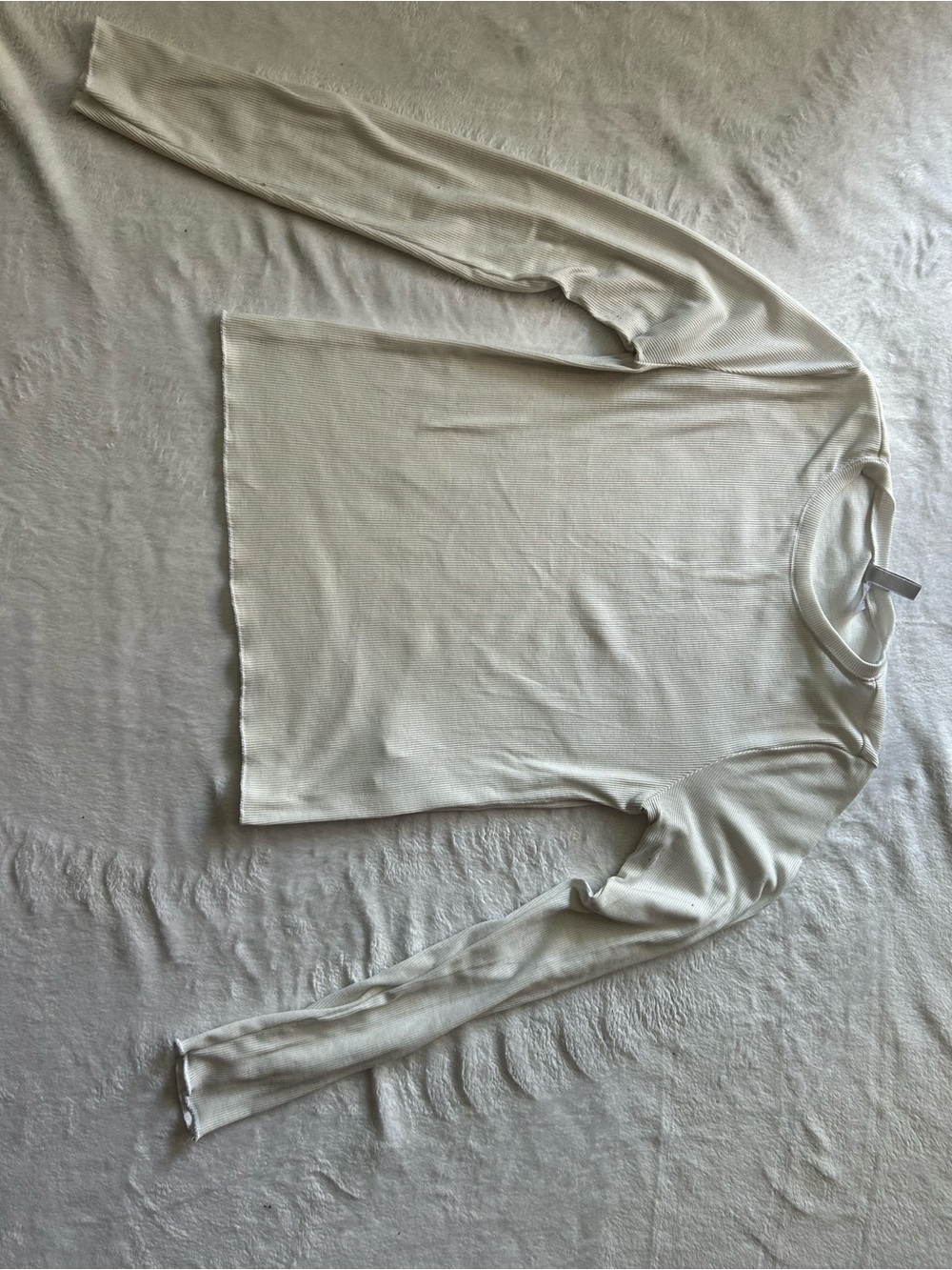 H&M Cream Long Sleeve Ribbed Tee